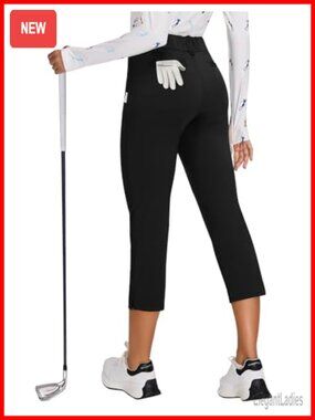 Women's 4-Way Stretch 7/8 Ankle Golf Pants 5 Pockets Athletic Workwear